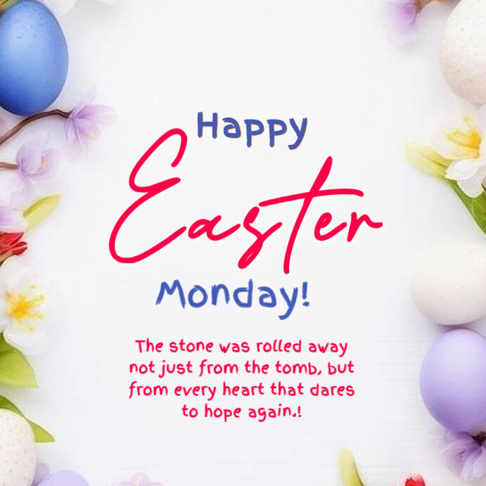 Floral Happy Easter Monday Instagram Post Template | PosterMyWall