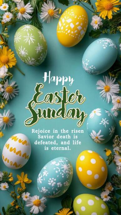 Floral Happy Easter Sunday Whatsapp Status Template | PosterMyWall