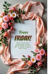 Floral Happy Friday  Banner 4' × 6' template