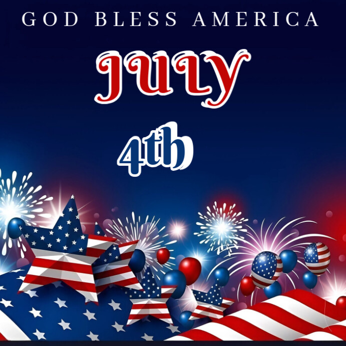 Floral Happy Independence Day America Design Templates  Instagram Post Instagram-bericht