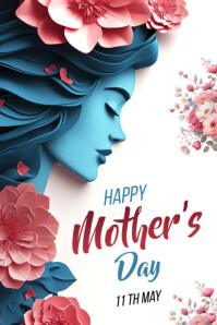 Floral Happy Mother's Day  Banner 4' × 6' template