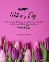 Floral Happy Mother's Day Instagram Portrait template