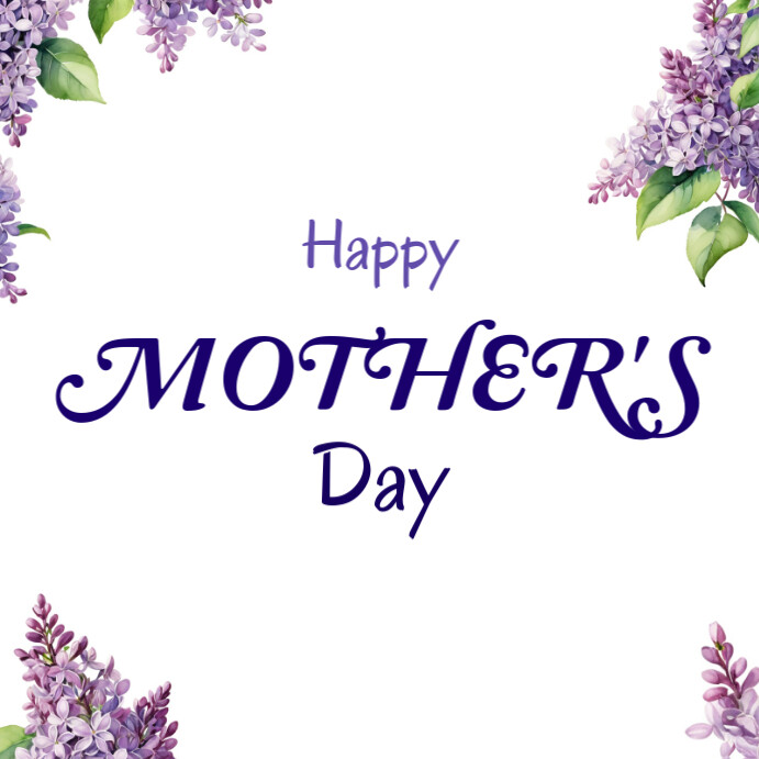 Floral Happy Mothers Day Wishes Poster Banner Flyer Facebook Card ...