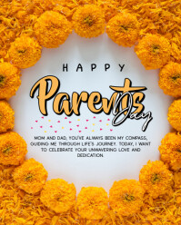 Floral Happy Parents Day Celebration Wishes  Instagram Portrait template