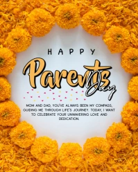 Floral Happy Parents Day Celebration Wishes  Instagram Portrait template