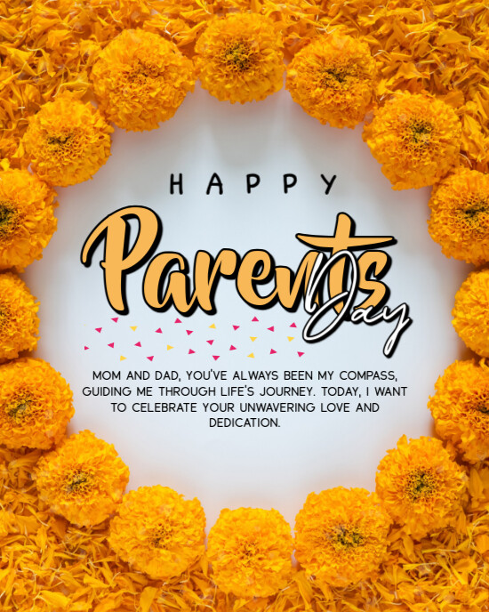 Floral Happy Parents Day Celebration Wishes Instagram Portrait Template ...