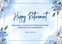 Floral Happy Retirement Wish Postcard template