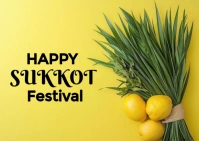 Floral Happy Sukkot Day Festival  Postcard Postal template