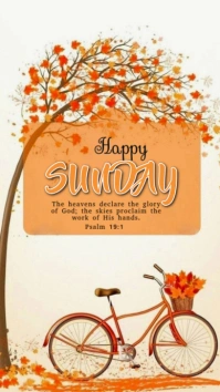 Floral Happy Sunday  Whatsapp Status template