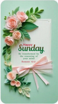 Floral Happy Sunday  Whatsapp Status template
