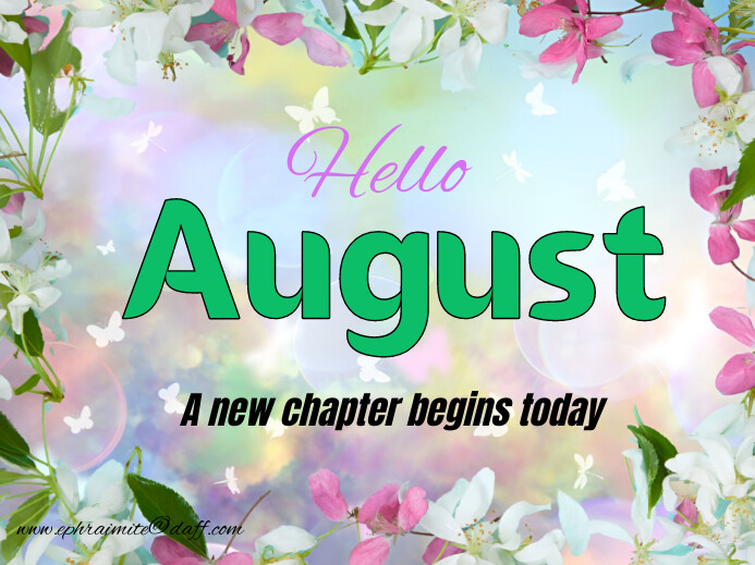 Floral Hello August Yard Sign Template | PosterMyWall