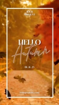 Floral Hello Autumn Instagram Reel template