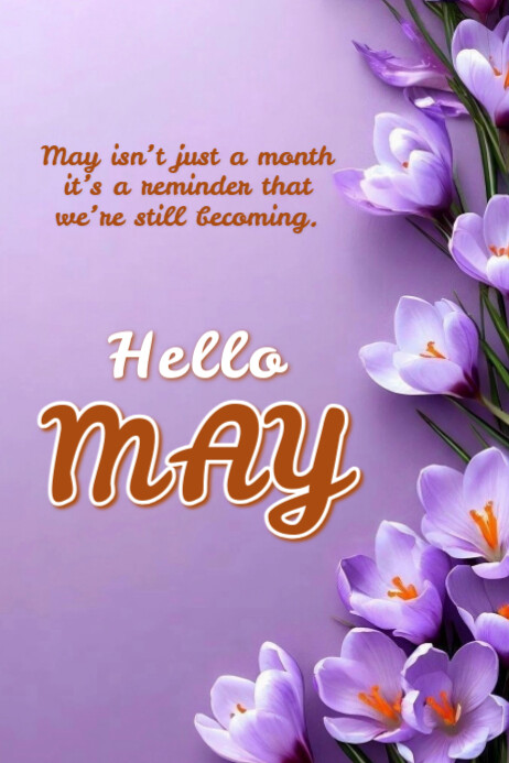 Floral Hello May  Banner 4' × 6' template