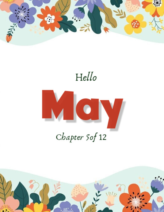 Floral Hello May Flyer (us Letter) template