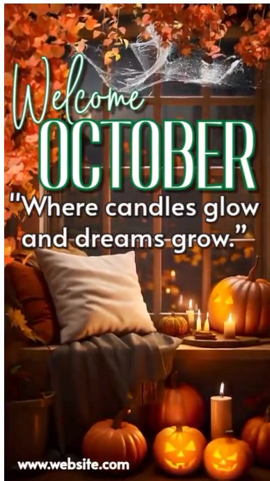 Floral Hello October | Cozy Autumn Pumpkins & Candlelight Video ...