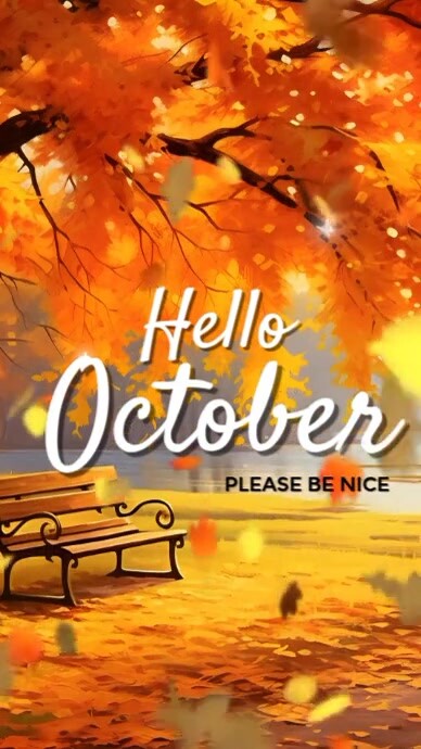Floral Hello October Instagram Reel Template | PosterMyWall