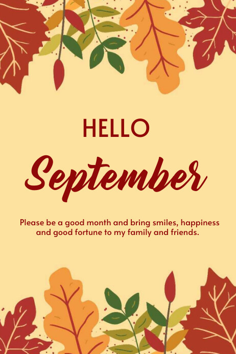Plantilla de Floral Hello September Poster | PosterMyWall