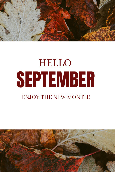 Floral Hello September Poster Template | PosterMyWall