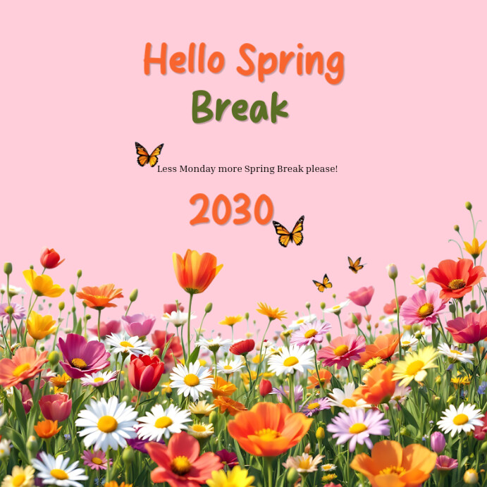 Floral Hello Spring Instagram Post Template | PosterMyWall