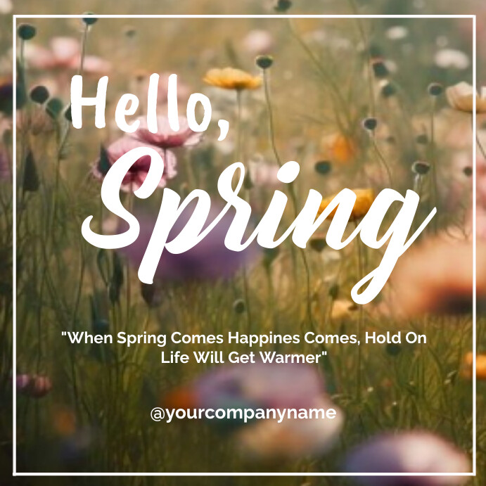 floral hello spring instagram post Template | PosterMyWall