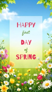 Floral Hello Spring Instagram Story template