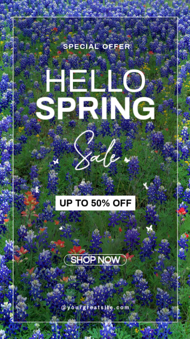 Floral Hello Spring  Instagram Story template