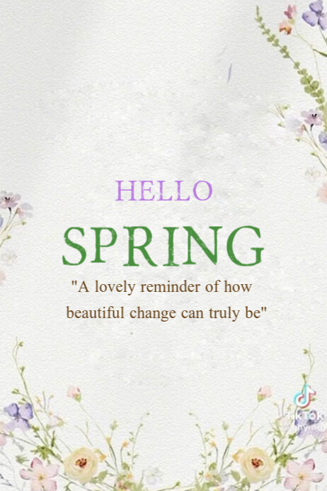 Spring Poster Hello Spring F Copy of Floral Hello Spring Poster | PosterMyWall