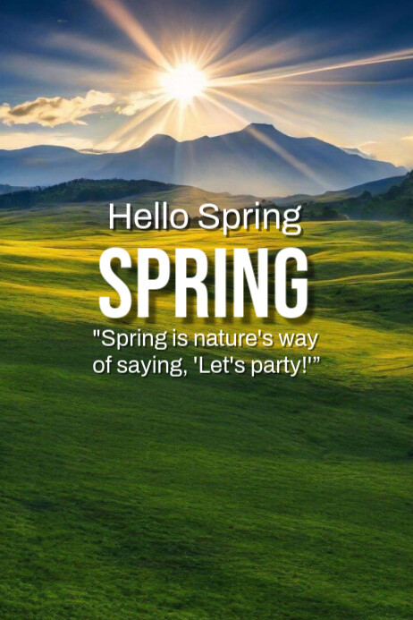 Floral Hello Spring Poster Template | PosterMyWall