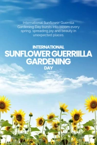 Floral International Sunflower Guerrilla Gardening Day Poster template