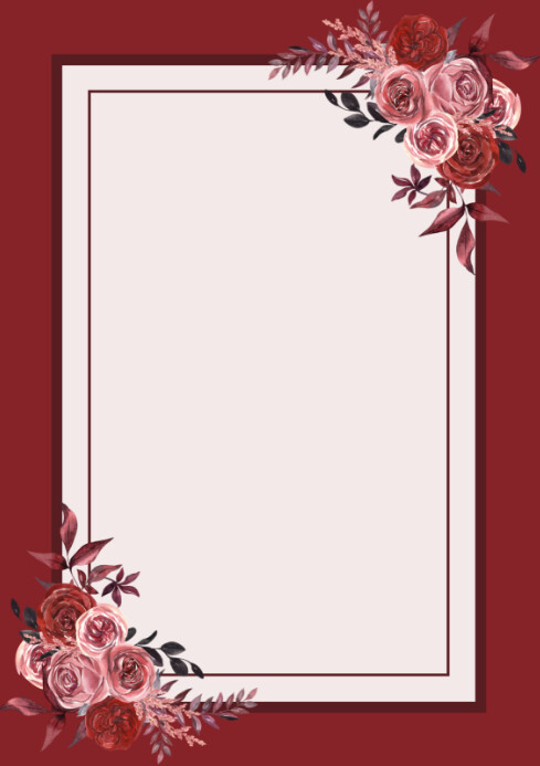 Floral Invitation Card Template  A4