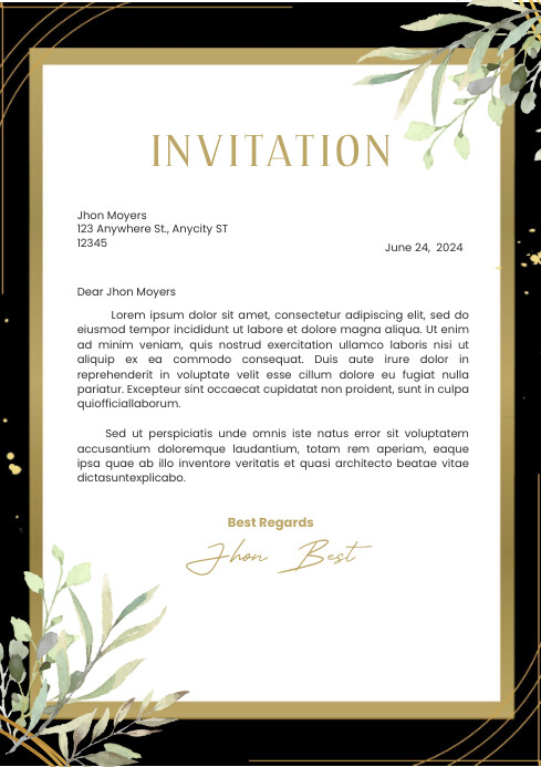 Invitation Letter Sample Format GCM Invitation Letter Template