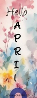 Floral Joyful Hello April Door Hanger Colgador de puerta template