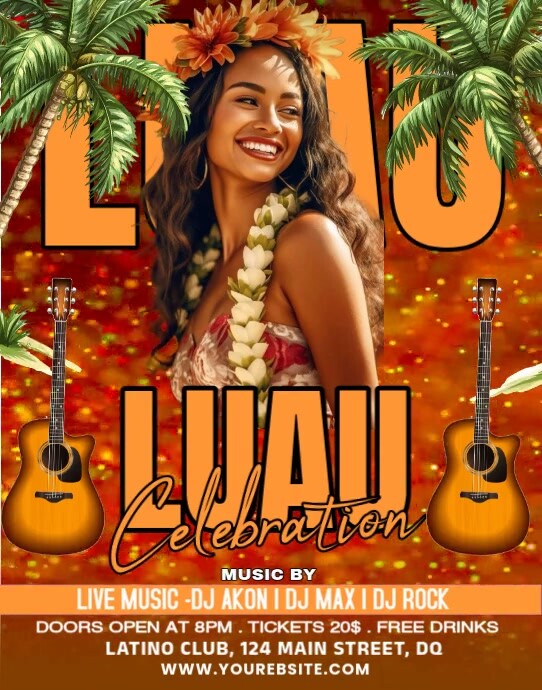 Floral Luau Celebration Poster/wallboard โปสเตอร์/กระดานบนผนัง template