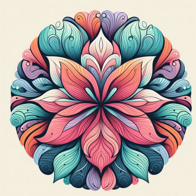 Floral Mandala Pattern Design Instagram Post template