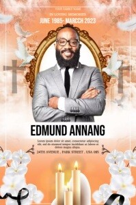Floral Memorial Day Poster Flyer Banner 4' × 6' template