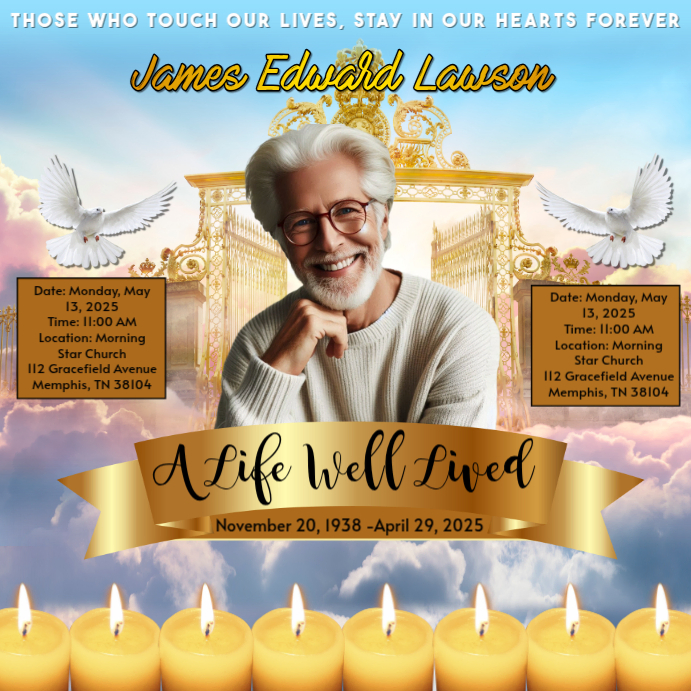 Floral Memorial Service Instagram Post Template | PosterMyWall