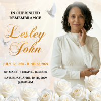 Floral Memorial Service Instagram Post template