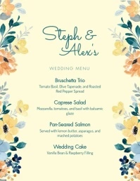 Floral Menu Template Flyer (format US Letter)