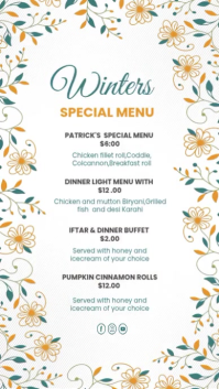 Floral Menus Instagram Story template