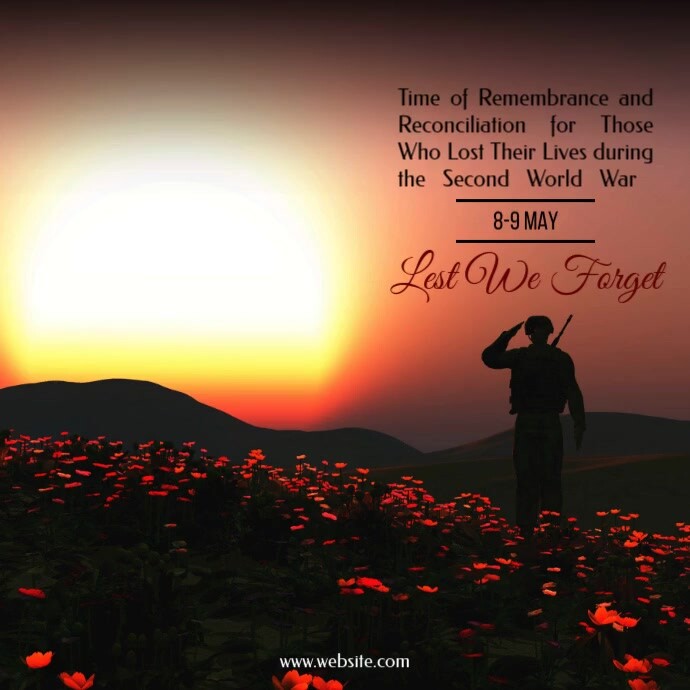 Floral Minimal Remembrance Day World War II Instagram Post template
