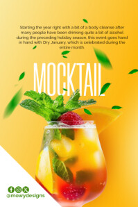 Floral Mocktail Poster template