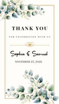 White Wedding Thank You Card Tarjeta de Presentación Template