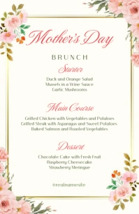 Floral Mother's Day Brunch Tabloid template