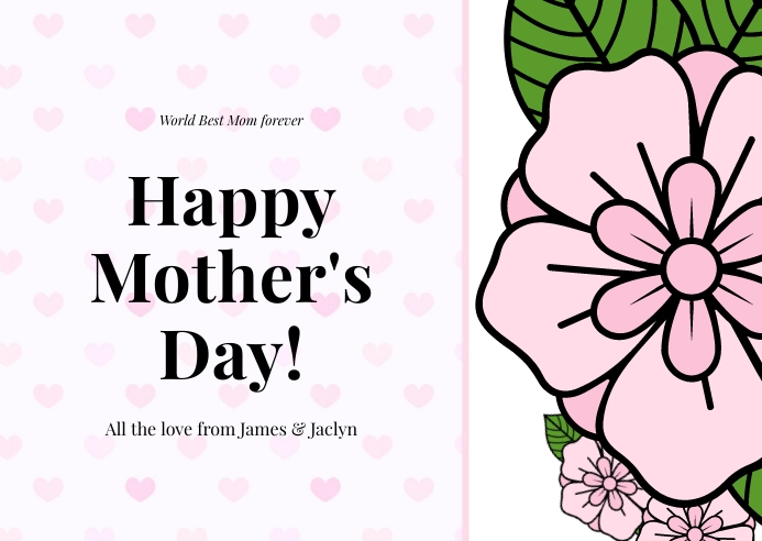 Floral Mother's Day Card Poskaart template