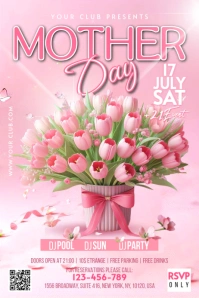 Floral Mother's Day Banner 4' × 6' template