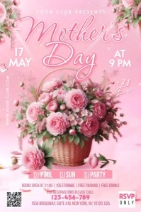 Floral Mother's Day Banner 4' × 6' template
