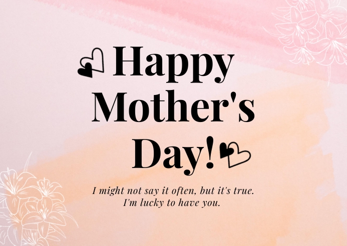 Floral Mother's Day Card Postcard template