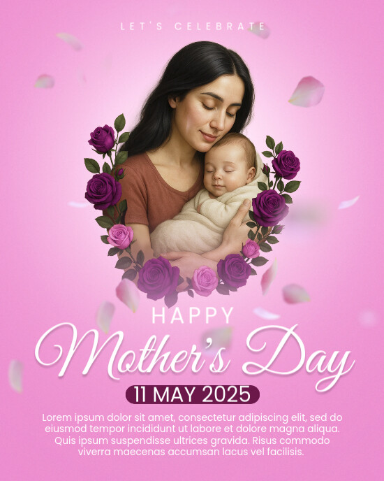 Floral Mother's Day Greeting Card  Instagram Portrait template