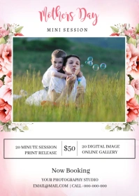 Floral Mother Day Photography Mini Session Template A6