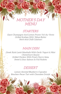 Floral Mothers Day Menu Template | PosterMyWall